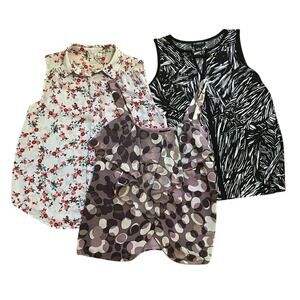 Women’s Small Blouse Lot Ann Taylor Liz Claiborne Elle 3 Sleeveless Tops